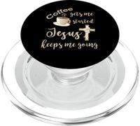 El café me Pone en Marcha Jesús me Mantiene yendo Jesús PopSockets PopGrip para MagSafe