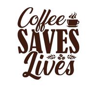 El café salva vidas Amantes del café Pegatinas de pared de papel adhesivo 41x48.3cm Pegatinas para vidrio Café