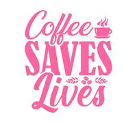 El café salva vidas Amantes del café Pegatinas de pared de papel adhesivo 65.6x77.3cm Cultura del tatuaje Rosa