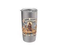 El Cairo Egipto Bigfoot UFO Conspiración Humor Vaso térmico de acero inoxidable de doble pared