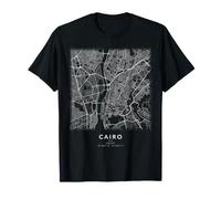 El Cairo Mapa Ciudad Egipto Calles y Coordenadas Camiseta