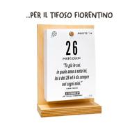 El calendario del aficionado Fiorentino 2026 | Un año de emociones recuerdos y anécdotas | Con soporte de madera | En caja de regalo | 10 x 14 cm | Fabricado en Italia