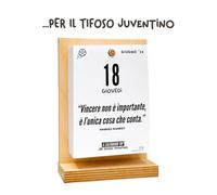 El calendario del aficionado Juventus 2026 | Un año de emociones recuerdos y anécdotas | Con soporte de madera | En caja de regalo | 10 x 14 cm | Fabricado en Italia