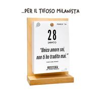 El calendario del aficionado Milanista 2026| Un año de emociones recuerdos y anécdotas | Con soporte de madera | En caja de regalo | 10 x 14 cm | Fabricado en Italia