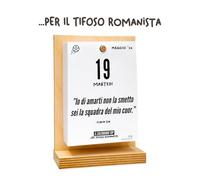El calendario del aficionado romanista 2026| Un año de emociones recuerdos y anécdotas | Con soporte de madera | En caja de regalo | 10 x 14 cm | Fabricado en Italia