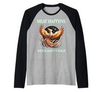 El calor sucede, las alas vuelven a suceder, motivación renacimiento del fénix Camiseta Manga Raglan