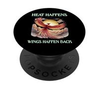 El calor sucede, las alas vuelven a suceder, motivación renacimiento del fénix PopSockets PopGrip Adhesivo