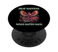 El calor sucede, las alas vuelven a suceder, motivación renacimiento del fénix PopSockets PopGrip Adhesivo