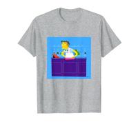 El Camarero de Moe's Tavern de Los Simpson Camiseta, Hombre, Gris Jaspeado, S