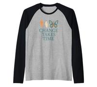 El Cambio Toma Tiempo Cocoon Chrysalis Butterfly Camiseta Manga Raglan