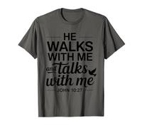 Él Camina Conmigo Habla Conmigo - Verso de la Biblia Christian Faith Camiseta