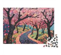 El Camino de los cerezos Puzzle 1000 Piezas De Cartón Grueso Juego De Rompecabezas En Paquete Anti Estrés Adultos para Actividad para Sobremesa como Regalo Original 52x38cm/1000pcs