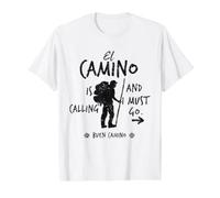 El Camino Is Calling Buen Camino T-Shirt Santiago Pilgrim Camiseta gráfica económica