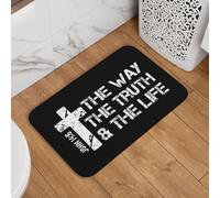 El Camino, La Verdad, La Vida Juan 14 6 Versículo Cristianismo Fe Felpudos Secado Rápido Alfombrilla De Baño Lavable Alfombra Baño para Cocina Interior Bañera 40X60Cm