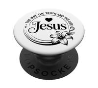 El Camino La Verdad Y La Vida Jesús Corazón PopSockets PopGrip Adhesivo