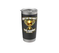 El campeón está aquí, 1er lugar, ganador, torneo. Vaso térmico de acero inoxidable de doble pared