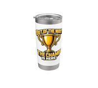 El campeón está aquí, 1er lugar, ganador, torneo. Vaso térmico de acero inoxidable de doble pared