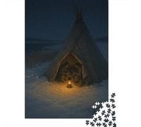 El Campo Nevado del Amanecer 1.000piezas Rompecabezas Pintura de Paisaje Adultos Accesorios Formación Retos Hogar Decoración 1000pcs (75x50cm)