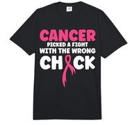 El cáncer se peleó con la Chica equivocada Krebs Brustkrebs Comfort Colors Adult Heavyweight T-Shirt