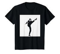 El Cantante de INXS Michael Hutchence Patada por Simon Fowler Camiseta, Niños, Negro, 6 años