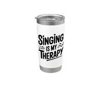 El canto es mi amante de la música de terapia para los cantantes Vaso térmico de acero inoxidable de doble pared