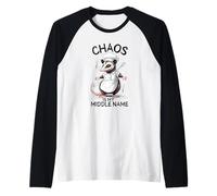 El Caos es mi Segundo Nombre - Funny Possum Camiseta Manga Raglan