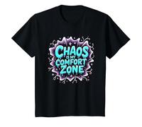 El Caos es mi Zona de Confort Amo a Las Mujeres mentalmente inestables Camiseta, Niños, Negro, 3 años