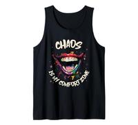 El Caos es mi Zona de Confort (declaración Divertida y gráfico de Payaso) Camiseta sin Mangas