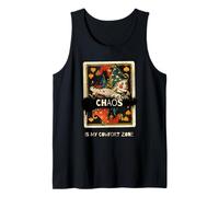 El caos es mi zona Zomfort (cita loca y gráfico de Joker) Camiseta sin Mangas