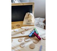 EL CAPRICCIO Memory Números, Juego Educativo de Matemáticas, Set de 20 Piezas, para Niños +3 Años, Madera de Pino Natural, 4,5 cm