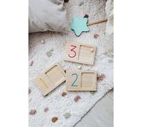 EL CAPRICCIO Números de Aprendizaje Montessori, Madera de Pino, 3+ Años, Set Educativo, Natural, Matemáticas y Conteo, JOCOTOCO, 10 Tablas