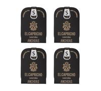 EL CAPRICHO, Filetes de Anchoa de Santoña Dingley S en Aceite de Oliva Virgen Extra, 24 Filetes, Peso: 95 g Neto, 50 g Escurrido (Pack de 4)