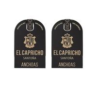 EL CAPRICHO, Filetes de Anchoa de Santoña Hansa XL en Aceite de Oliva Virgen Extra, 14-16 Filetes, Peso: 115 g Neto, 58 g Escurrido (Pack de 2)