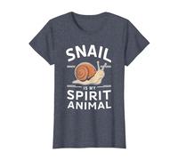 El Caracol es mi Animal Espiritual Camiseta, Mujer, Azul Jaspeado, L