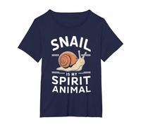 El Caracol es mi Animal Espiritual Camiseta, Mujer Tallas Grandes, Azul Marino, 6XL Grande