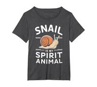 El Caracol es mi Animal Espiritual Camiseta, Mujer Tallas Grandes, Jaspeado Oscuro, 5XL Grande
