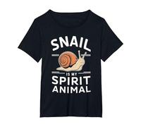 El Caracol es mi Animal Espiritual Camiseta, Mujer Tallas Grandes, Negro, 4XL Grande