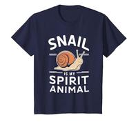 El Caracol es mi Animal Espiritual Camiseta, Niños, Azul Marino, 8 años