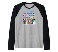 El Caribe Donde el océano se Encuentra con Las Banderas del Alma Camiseta Manga Raglan