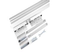 El carril de la vía de la puerta corre, Concealed Sliding Door Hardware Kit Soft Close for 2 Doors Up to 130 Lbs 78.7 Inches Rails