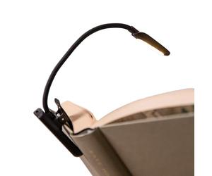 EL CARRITO DEL AHORRO - Lámpara Lectura con Pinza LED Recargable USB | Luz para Leer Libros en la Cama | Flexo Pinza Cabecero Cama | Luz de Lectura 3 Brillos 3 Colores | Lámpara Libro Portátil