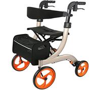 El Carro Para Las Personas Mayores Para Ayudar A Caminar, Ergonomía Aleación De Aluminio Plegable Dispositivo Anticaída Portátil Carro Para Ancianos Discapacitados/Scooter De Rehabilitación,A