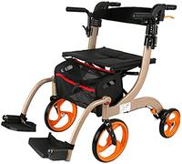 El Carro Para Las Personas Mayores Para Ayudar A Caminar, Ergonomía Aleación De Aluminio Plegable Dispositivo Anticaída Portátil Carro Para Ancianos Discapacitados/Scooter De Rehabilitación,A