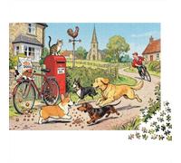 El Cartero perseguido por Perros Puzzle De Madera Impermeable Puzzles De 1000 Piezas Regalos para Adultos Colorido Rompecabezas Decoración del Hogar