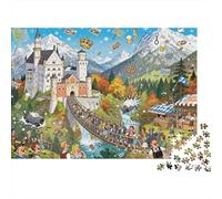 El Castillo de Neuschwanstein: Frenesí de Cuentos de Hadas Puzzle De Madera Impermeable DIY Puzzles De 1000 Piezas Regalos para Adultos Desafiante Y Estimulante Rompecabezas Juegos Educativos