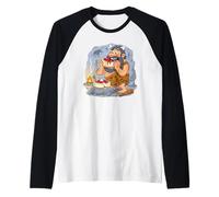 El cavernícola ama la Tarta de Queso Camiseta Manga Raglan