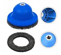 El cepillo de cubo de rueda de 150 mm elimina el óxido de manera eficiente cuando se utiliza con taladros inalámbricos (azul)