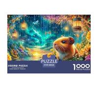 El Cerdo de Guinea se baña en un Cuenco bajo Lluvia Estrellada Puzzle De 1000 Piezas Lindo Cerdo de Guinea Ideal para Hombres, Mujeres, Niños Y Ancianos 38x26cm/1000pcs