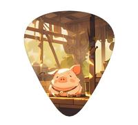 El cerdo está durmiendo. Púas de guitarra en tamaños finos, medianos y gruesos, juego de 12 piezas, adecuado para guitarra eléctrica y varios instrumentos