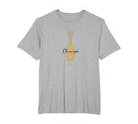 El champán es Siempre la Respuesta: celebración Elegante Camiseta, Hombre Tallas Grandes, Gris Jaspeado, 3X Alto